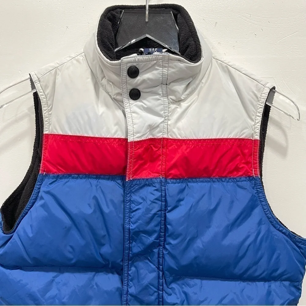 Gap Kids Tri Color Puffer Vest Jacket Blue Red White XL 12